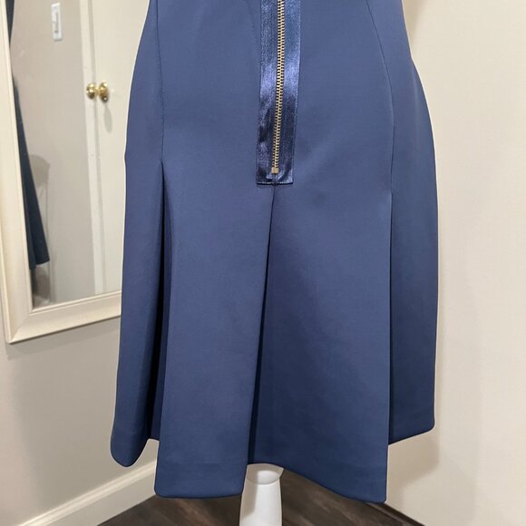 NWT Ted Baker Dark Navy Plain Neoprene Fit & Flare Skater Dress, Size 3 (US 8) - Picture 12 of 16